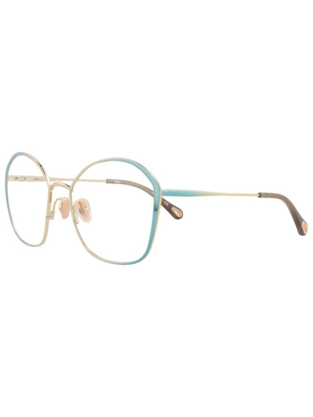 New Chloé Women's Eyeglasses Round Oval Metal Frame Blue Blue Transparent